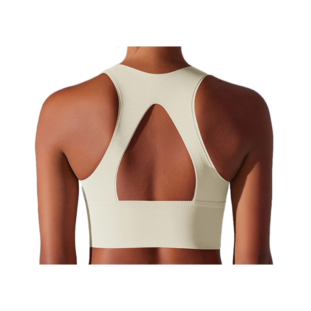 Seamless High-Neck Cutout Top